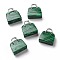 Synthetic Malachite Pendants, with Brass Findings, Platinum, Bag, 27.5x25x10mm, Hole: 6mm