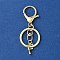Alloy Initial Letter Charm Keychains, with Alloy Clasp, Golden, Letter F, 8.5cm