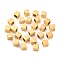 304 Stainless Steel European Beads, Large Hole Beads, Cube with Letter A~Z, Golden, 7x7x7mm, Hole: 4.5mm, 26pcs/set