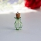 Glass Empty Wishing Bottle Pendants, with Cork Stoppers and Loops, Green, 18x22mm