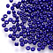 12/0 Baking Paint Glass Round Seed Beads, Indigo, 1.5~2x1.5mm, Hole: 0.5~1mm, about 30000pcs/pound