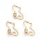 Brass Micro Pave Clear Cubic Zirconia Screw Carabiner Lock Charms, for Necklaces Making, Cat Shape, Real 18K Gold Plated, 28x19x2mm, Screw: 6x5.5mm