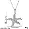 Stainless Steel Starfish Pendant Necklaces for Women, Silver, 17.72 inch(45cm)