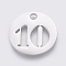 Non-Tarnish 304 Stainless Steel Pendants, Cut-Out, Hollow, Flat Round with Number, Stainless Steel Color, Num.10, 19x1.5mm, Hole: 2.5mm