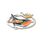 304 Stainless Steel Enamel Pendants, Robin Bird, Stainless Steel Color, 17x29.5x1mm, Hole: 1.8mm