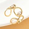 304 Stainless Steel Micro Pave Cubic Zirconia Rings, Real 18K Gold Plated, 11mm