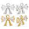 12Pcs 2 Colors Rack Plating Brass Micro Pave Cubic Zirconia Pendants, Long-Lasting Plated, Bowknot Charms, Mixed Color, 9x10.5x3mm, Hole: 1.4mm, 6pcs/color