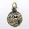 Round with Heart Brass Hollow Cage Pendants, For Chime Ball Pendant Necklaces Making, Lead Free & Cadmium Free &Nickel Free, Antique Bronze, 38x25mm, Hole: 5x6mm, 20.5mm inner diameter