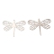 Long-Lasting Plated Brass Filigree Pendants, Dragonfly Charms, Cadmium Free & Nickel Free & Lead Free, Platinum, 27x35x0.3mm, Hole: 1.2mm