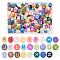 SUPERFINDINGS 260Pcs A-Z letter Beads 9mm Flat Round Alphabet Beads Polymer Clay Beads Colorful Disc Coin Beads for Bracelets Necklace Jewelry Making,Hole:1.6mm