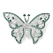 Butterfly Brass Cubic Zirconia Brooches, Real 18K Gold Plated, 30x45mm