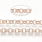 Iron Rolo Chains, Double Link Chains, Unwelded, with Spool, Rose Gold, Link: 5x0.8mm, about 82.02 Feet(25m)/roll