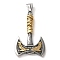 Viking 304 Stainless Steel Pendants, Axe with Crow Charm, Antique Silver & Golden, 49.5x30.5x5.5mm, Hole: 7.5x3.5mm