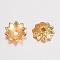 Alloy Bead Caps Enamel Settings, Multi-Petal Flower, Golden, 7.5x2mm, Hole: 1.5mm