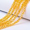 Electroplate Glass Beads Strands, AB Color Plated, Faceted, Rondelle, Orange, 6x5mm, Hole: 1mm, about 80~85pcs/strand, 38~40cm