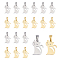 20Pcs 2 Colors 304 Stainless Steel Pendants, Cat Charms, Golden & Stainless Steel Color, 16.5x12x1mm, Hole: 2.5x4.5mm, 10pcs/color