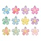 24Pcs 12 Colors Translucent Resin Pendants, with Glitter Powder and Platinum Tone Alloy Loops, Cherry Blossom Charm, Mixed Color, 29x27x5mm, Hole: 2mm, 2pcs/color