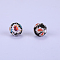 Printed Round Silicone Focal Beads, White, 15x15mm, Hole: 2mm