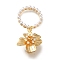Brass with Cubic Zirconia Pendants, Cadmium Free & Nickel Free & Lead Free, with ABS Imitation Pearl, Flower, Real 18K Gold Plated, 32mm