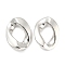 Non-Tarnish 304 Stainless Steel Linking Rings, Twisted Oval, Stainless Steel Color, 19x14x3.5mm, Inner Diameter: 11x7mm