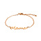 Simple Stainless Steel Mama Link Chain Bracelets for Mother's Day, Rose Gold, 