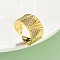 Brass Micro Pave Cubic Zirconia Adjustable Open Cuff Rings, Cadmium Free & Nickel Free & Lead Free, Real 18K Gold Plated, 13mm, Inner Diameter: Adjustable