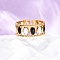 304 Stainless Steel Enamel Oval Hollow Cuff Rings, Golden, 8mm, Inner Diameter: 17mm