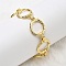 Brass Hexagon Link Chain Bracelets for Women Men, Real 18K Gold Plated, 7-7/8 inch(19.9cm)