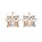 Rack Plating Alloy Crystal Rhinestone Cabochons, with Glass, Faceted, Cadmium Free & Lead Free, Light Gold, Rotatable Clover, Clear, 31x31x10.5mm