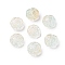 Spray Painted Transparent Glass Beads, Flower Charm, Floral White, 15x15x6mm, Hole: 1.2mm