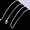 Brass Box Chain Fine Necklaces, with Lobster Claw Clasps, Silver Color Plated, 24 inch, 1.4mm