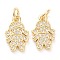 Brass Micro Pave Clear Cubic Zirconia Pendants, Long-Lasting Plated, Little Girl, Real 18K Gold Plated, 13.5x8.5x1.5mm, Hole: 3mm