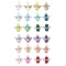 24Pcs 24 Colors Glass Pearl Pendants, with Antique Silver Alloy Finding, Angel, Mixed Color, 22.5~23x22x8.5mm, Hole: 2.8mm, 1pc/style