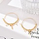 Серьги-кольца из латуни и стекла EJEW-U040-03G-2