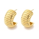 Серьги-гвоздики в форме буквы С из латуни EJEW-R025-35G-4