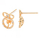 Серьги из латуни с микропейвом и прозрачным фианитом KK-T062-218G-NF-3