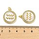 Латунные микропаве прозрачные подвески с фианитом KK-K365-02A-G-3