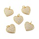 Сердце латунные микро проложить кубического циркония подвески KK-G419-23G-01-1