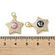 Латунные микропаве прозрачные подвески с фианитом KK-C045-23G-3