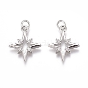 Латунные микропаве прозрачные подвески с фианитом ZIRC-O035-22P