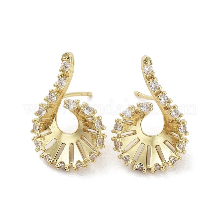 Серьги-гвоздики из латуни в форме каплевидной формы EJEW-M245-16G-1