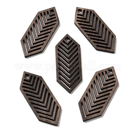 Полые подвески из орехового дерева WOOD-G018-05-1-1