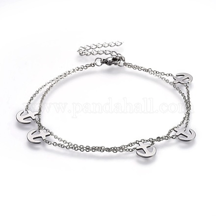 Многорядные браслеты из нержавеющей стали 304 BJEW-L638-03P-1