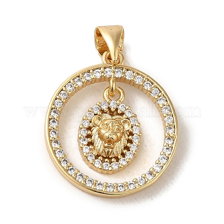 Латунные микропаве прозрачные подвески с фианитом KK-R162-085G-1