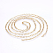 304 Stainless Steel Cable Chains, Soldered, Flat Oval, Golden, 2.8x0.5mm