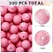 100Pcs Silicone Beads Round Rubber Bead 15MM Loose Spacer Beads for DIY Supplies Jewelry Keychain Making, Pearl Pink, 15mm