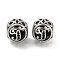 304 Stainless Steel Beads Rhinestone Settings, Large Hole Beads, Round, Letter T, 9.5x8.5x9.5mm, Hole: 4mm, Fit for 0.8mm Rhinestone.