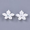 5-Petal Acrylic Bead Caps, Crackle & AB Color, Flower, Creamy White, 19x20x5mm, Hole: 1.2mm