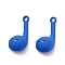 Baking Painted Zinc Alloy Pendants, Headset, Blue, 21x9x6mm, Hole: 1.8mm