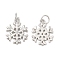 Christmas Rack Plating Brass Pendants, with Cubic Zirconia, Lead Free & Cadmium Free, Long-Lasting Real 18K Gold Plated, Snowflake, Platinum, 18.5x12.5x2mm